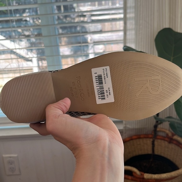 Rag & Co ROSALYN Beige Block Heeled Cut-Out Sandal Mule Ankle Strap - Picture 8 of 8